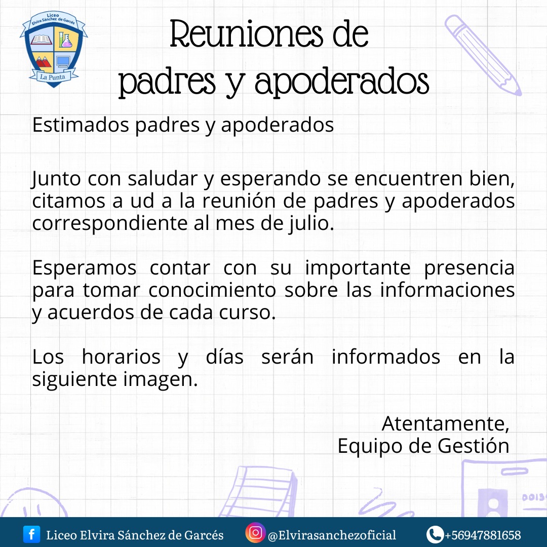 Reuniones de padres y apoderados